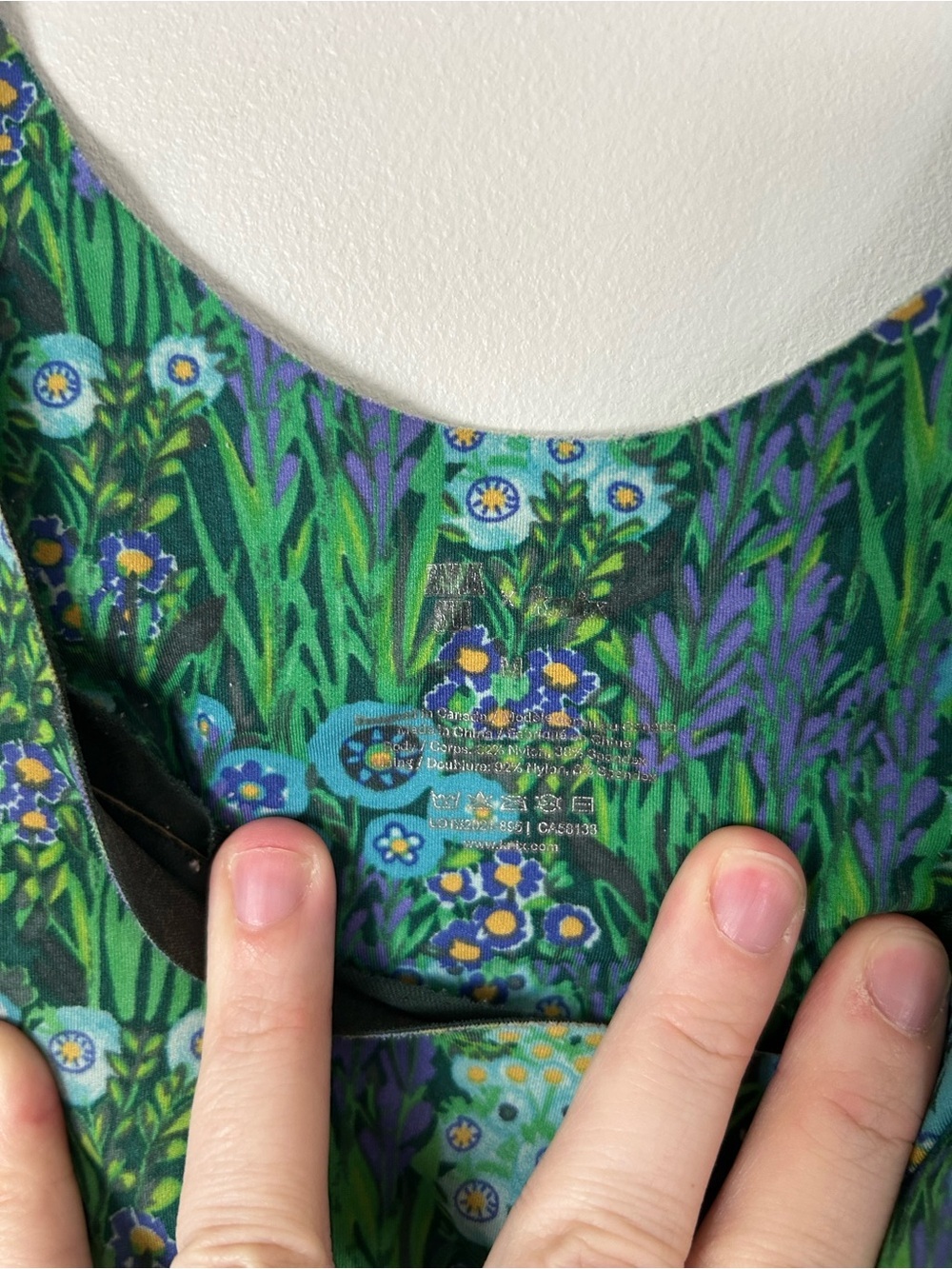 Knix x Anna Sui LuxeLift Pullover Bra Green Floral Medium - Picture 5 of 5